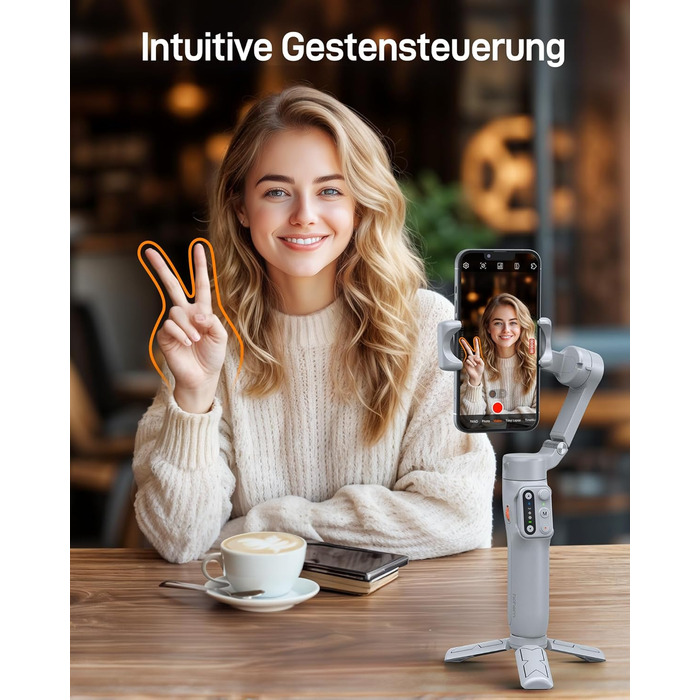 Hohem iSteady X3 SE - Стабілізатор для смартфона, 3-осьовий, сірий. Ідеально для Vlogging, Selfie та подорожей. 11 годин роботи від акумулятора.