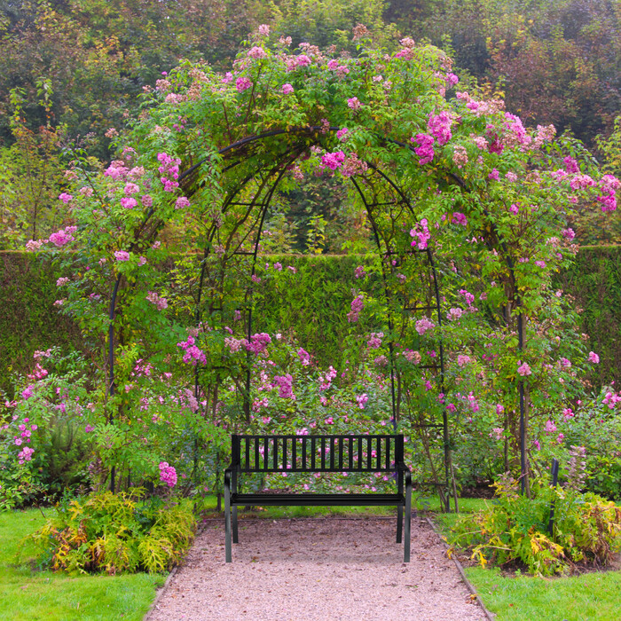 Relaxdays Garden Bench with Metal Frame