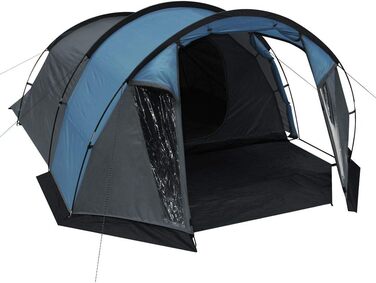 Your GEAR Zelt Sopero 4-Person Tunnel Tent with Side Entrance, Living Space Window, Waterproof (5000 mm), UV 50+ Protection, Blue/Gray