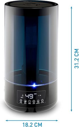 Зволожувач повітря та дифузор для ефірних олій Grundig 4,3 л з гігрометром, таймером та нічним світлом (15-35 м²)