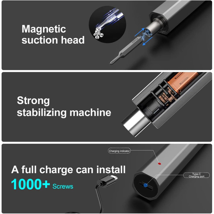 Електрична викрутка 66 в 1 з LED-підсвічуванням, магнітна, для ремонту PC, iPhone, iPad, Switch, PS4, Xbox, Laptop, Macbook, Computer, окулярів, годинників