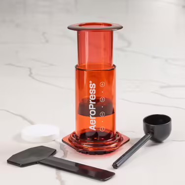 AeroPress Clear прозора кавова прес-машина 3-в-1: френч-прес, пуровер, еспресо, для подорожей, без гіркоти, стандарт, червона