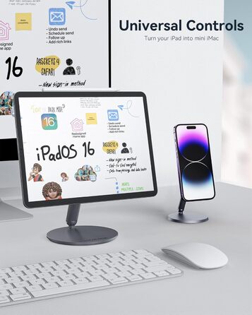 Магнітна підставка LULULOOK для iPad Pro 12.9 та iPad Air 13'' M4/M3/M2 — поворотна на 360°, складна, алюмінієва