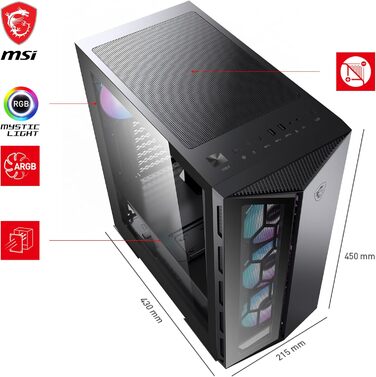 Корпус ПК MSI MPG GUNGNIR 110R: загартоване скло, підтримка ATX/M-ATX/Mini-ITX, 4 RGB вентилятори, USB 3.2 Gen 2x2, магнітний фільтр