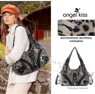 Сумка жіноча Angelkiss Hobo через плече, велика, повсякденна, коричнево-чорна в леопардовий принт