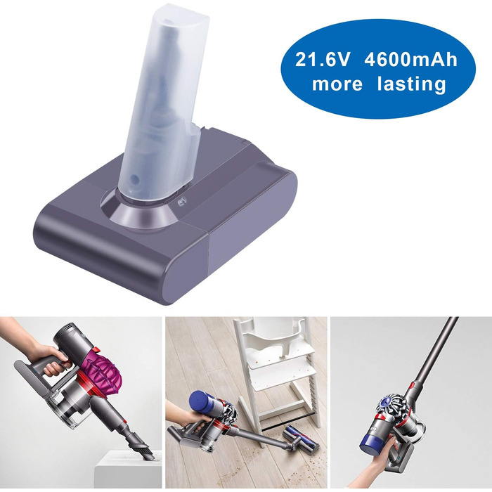 Акумулятор ARyee V7 сумісний з пилососами Dyson V7 Trigger, V7 Animal, V7 Fluffy, V7 Motorhead (з 1 щіткою, 1 фільтром попереднього очищення та 1 фільтром тонкого очищення)