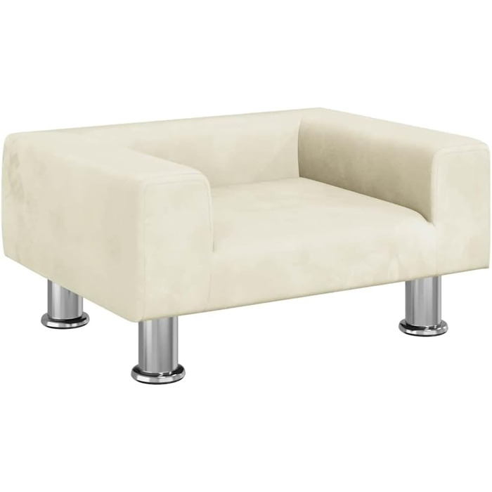 Крісло-ліжко для собак та котів, м'яке ліжко для домашніх тварин, ліжко для маленьких собак, бархатне, 50x40x26.5 см, кремовий колір