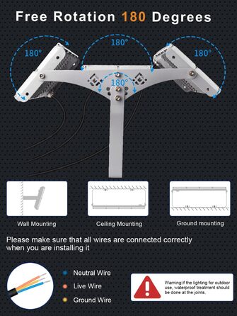 Ankishi 300W LED Floodlight Outdoor, IP65 Waterproof, Super Bright 6500K Cool White Outdoor Light, 30000LM Outdoor Spotlight Floodlight Projector for Sports Field, Garage, Garden, Backyard