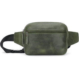 Сумка на пояс шкіряна TheAntiq, 20,3 x 12,7 x 7,6 см (8 x 5 x 3 дюйми), з багатьма кишенями, регульованим ремінцем, для подорожей та повсякденного використання, зелена
