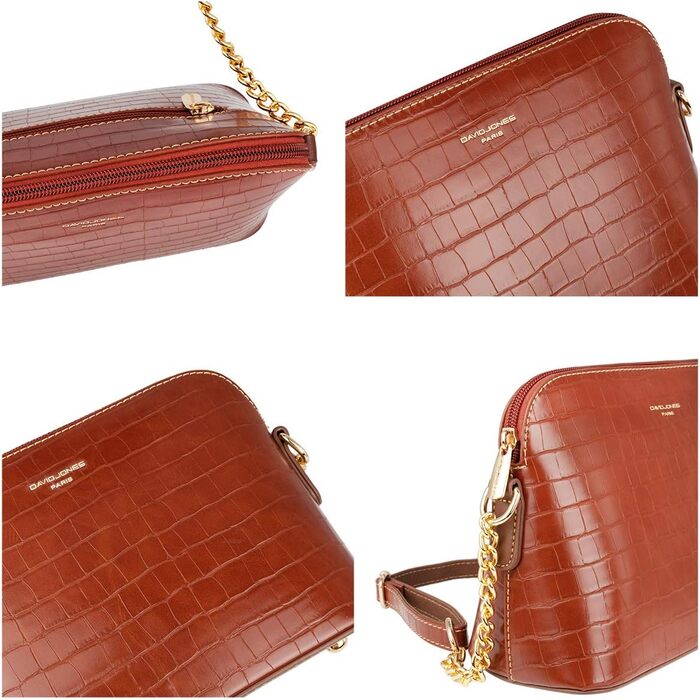 Сумка жіноча David Jones крокодилова шкіра коричнева через плече, клатч вечірній, повсякденна елегантна