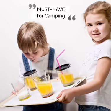 silwy® Non-Slip, Shatterproof Magnetic Drinking Cups (2-piece Set) in the color Oh Yellow, including two metal Nano-Gel pads for secure placement - perfect for camping and boating