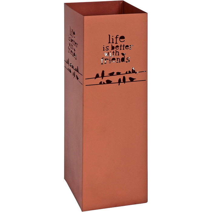 HAKU Modern White Metal Umbrella Stand - 16x48x16 cm - Copper Accents