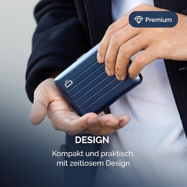 Кардхолдер ÖGON Smart Case Oslo: Алюмінієвий, RFID захист, Navy Blue
