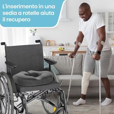 Ортопедична подушка для сидіння Benazcap Donut - для офісних крісел, авто та інвалідних візків. З memory foam для геморою, ішіасу, вагітності та після пологів (сіра)