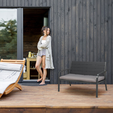 Relaxdays Garden Bench with Seat Cushion