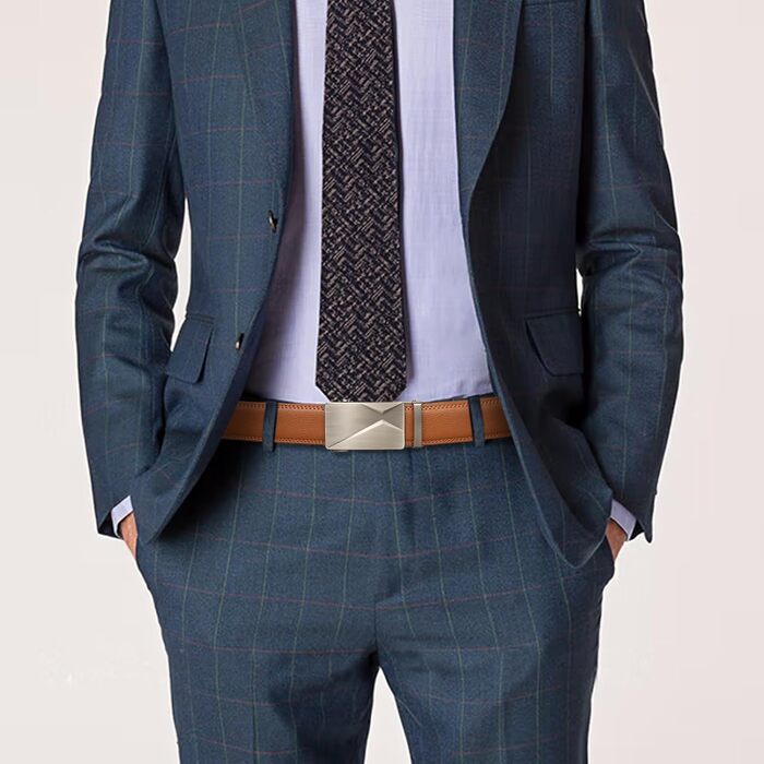 Чоловічий шкіряний ремінь SENDEFN з автоматичною застібкою-разом, ширина 35 мм, регульований розмір (115 см/32''-38'', 125 см/36''-42''), колір 'Laserwinkel-braun'