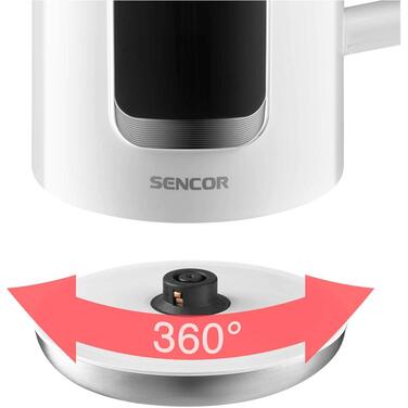 Електричний чайник Sencor SWK 0950WH, 2200 Вт, 1,7 л, білий