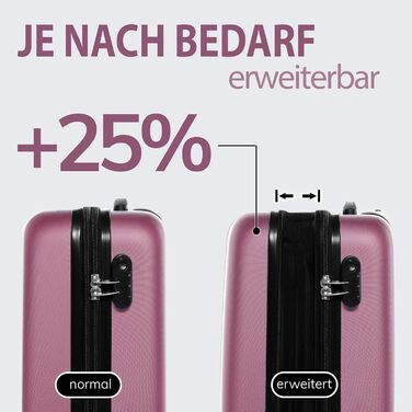 Набір валіз FERGÉ Toulouse 3 шт. з жорсткою оболонкою (ручна поклажа, L, XL) Рожевий колір, 100% ABS