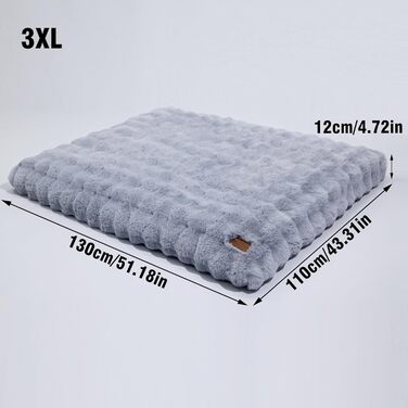 Крісло-лежанка для собак BingoPaw: великі, середні породи, водонепроникне, знімне, неслизьке, 90x60x10 см (3XL: 130x110x12 см, сірий)