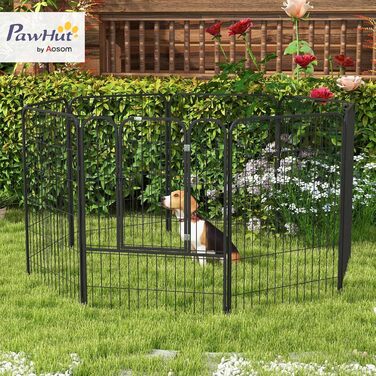 Клітка-манеж для цуценят PawHut 8-секційний, 80x100 см, для собак, котів, цуценят, для дому та вулиці