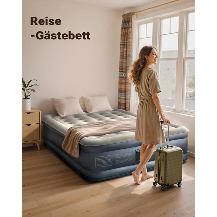 Надувний матрац iDOO для 2 осіб з електричним насосом, 152x203x46 см, 295 кг, для кемпінгу