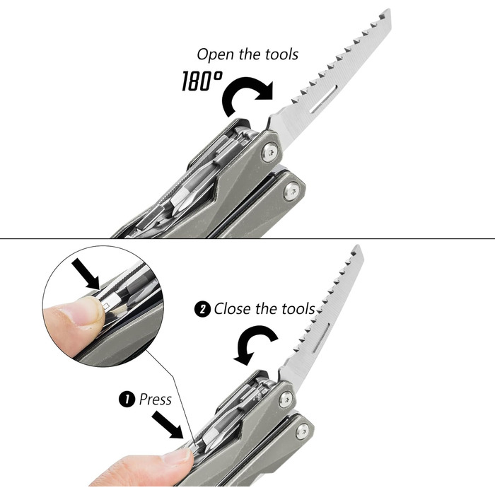 Мультитул Swiss+Tech 16-в-1: мультиінструмент з нержавіючої сталі з ножем, пилкою, ножицями, відкривачкою для пляшок, для кемпінгу, відпочинку на природі, ремонту, з чохлом, вінтажний зелений (ретро-сірий)
