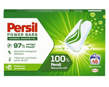 Капсули для прання Persil Power Bars Universal, універсальний засіб для прання, 45 завантажень, 1.33 кг