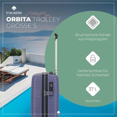 Чемодан Travelite ORBITA середній, розширюваний, 67 см, 68-78 літрів, 4 колеса, TSA-замок, турквіс