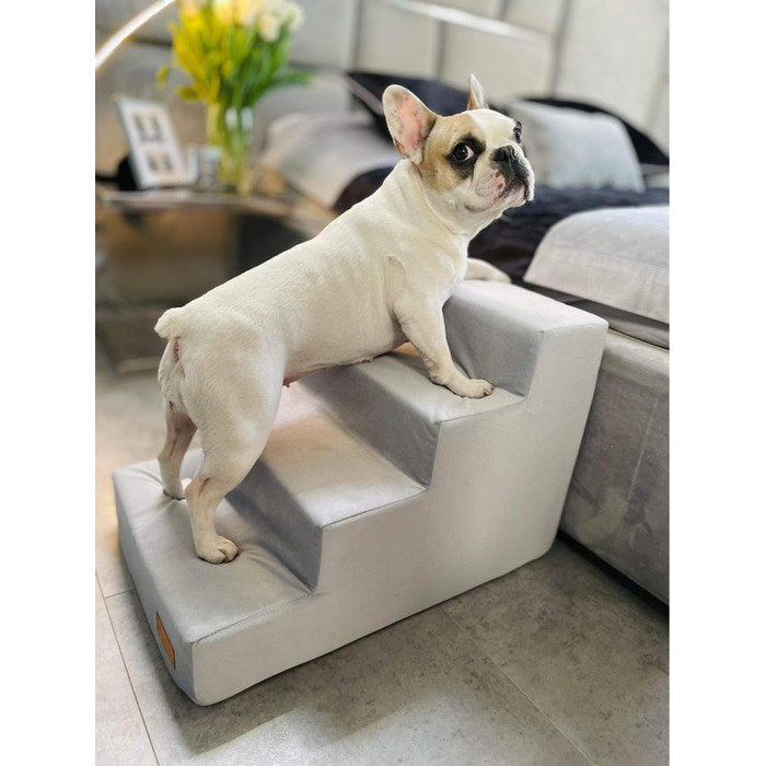 Сходинка для собак Velinda з 4 сходинками, також підходить для котів. Допомога у входженні для домашніх тварин. Матеріал: пінопласт. Колір: темно-синій