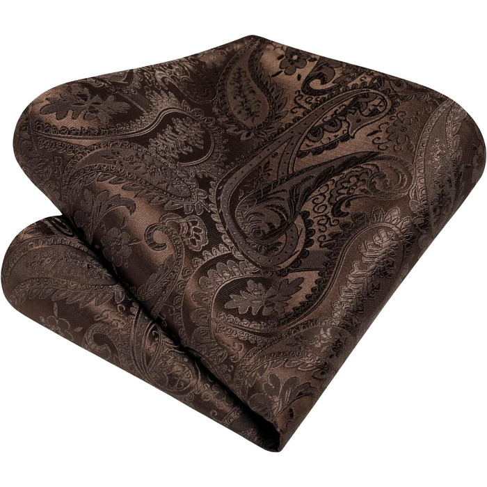 Набір краваток та нагрудних хустинок Enlision для чоловіків: краватка, нагрудна хустинка, краватоклямер. Paisley, в клітинку, коричневий, універсальний розмір