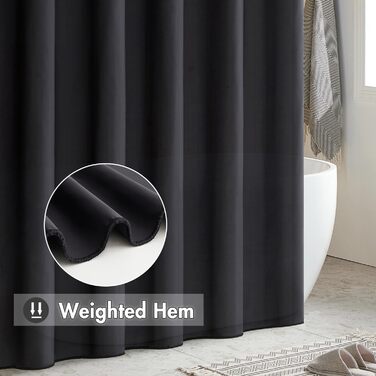 Шторка для душу MIULEE 180x200 см, зелена, водонепроникна, антигрибкова, текстильна, для ванни та душу, з 12 кільцями