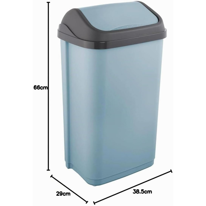 Сміттєвий кошик keeeper Swantje з гойдальним кришкою, 50 л, Nordic Blue (сірий)