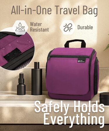 Органайзер для косметики та туалетних аксесуарів D&D – Розкладний дорожній органайзер для жінок та чоловіків (фіолетовий)