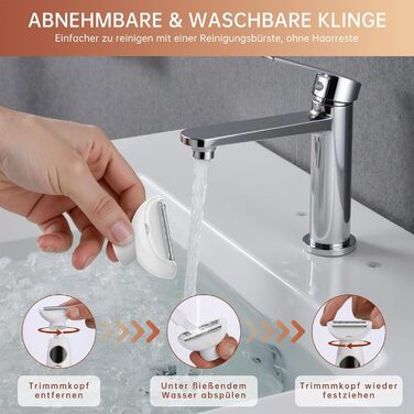 Електричний жіночий тример Lightbiz 5-в-1 для тіла та обличчя, водонепроникний (IPX7), USB-зарядка, білий