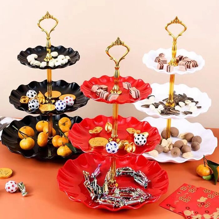 Чотирирівнева стійка для тістечок та капкейків Wagoodter, чорна. Ідеально для вечірок, свят та декору