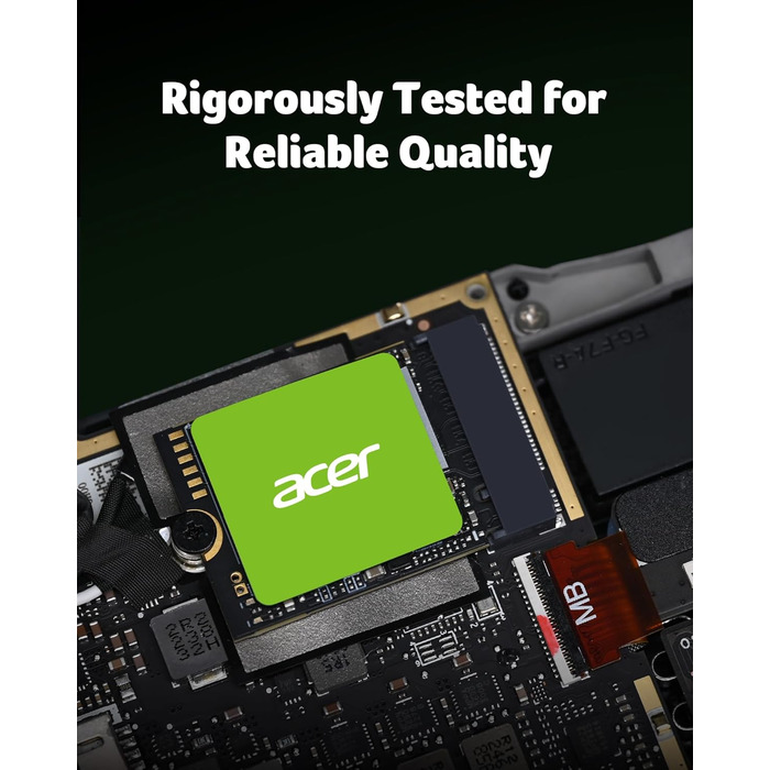 SSD Acer FA200 PCIe 4.0 NVMe 512GB: швидкість до 7200 МБ/с, M.2 2280, Gen4x4, HMB, SLC, для ноутбука/ПК/геймінгу, сумісний з PS5
