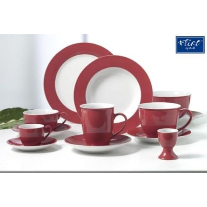 Ritzenhoff & Breker Milk & Sugar Doppio, Red, Milk Jug/Pourer 170 ml, Sugar Bowl ø 9 cm, made of porcelain, dishwasher safe