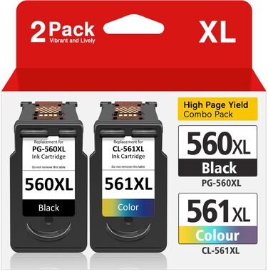 Комплект картриджів Inkwood 560 XL (чорний) та 561 XL (кольоровий) для принтерів Canon Pixma TS5350, TS5351, TS5352, TS7450, TS7451
