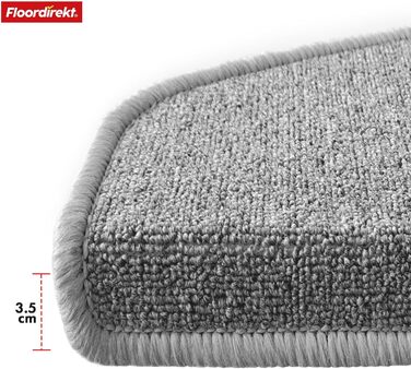 London Pro Stair Treads - 15 Piece Set - Non-Slip Carpet Stair Treads - 25x65 cm (Grey)