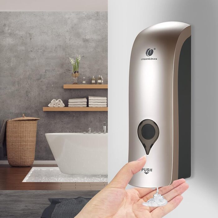 Настінний диспенсер для мила без свердління, 300 мл, ручний дозатор для гелю для душу/шампуню/дезінфікуючого засобу, дозатор для миючого засобу для душу, чорний/білий/золотий (шампань)