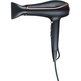 Фен Beurer HC 80 з іонізацією, 2200 Вт, AC мотор, проти статичної електрики, з насадкою для укладки та дифузором, 1 шт.