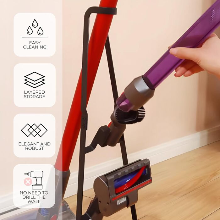 Підставка для пилососа MAGIC SELECT сумісна з Dyson V15, V6, V7, V8, V10, V11, металева, без свердління