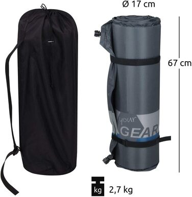 Килимок туристичний самонадувний your GEAR ISO 700 200x63x7 см, вологостійкий, термокилимок, повітряний матрац