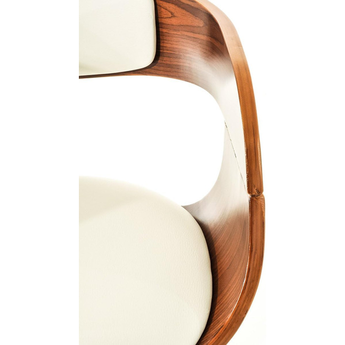 Kingston Adjustable Bar Stool with Faux Leather Seat - Walnut/White Finish