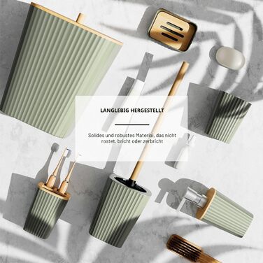 Набір аксесуарів для ванної кімнати Clara Clark 20 предметів (Салатовий зелений) - повний комплект (без килимка)