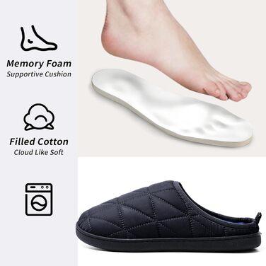 Тапочки домашні жіночі/чоловічі зимові теплі, плюшеві, м'які, зручні з memory foam, антиковзні, двоколірні, для дому та вулиці, 38/39 EU, чорні