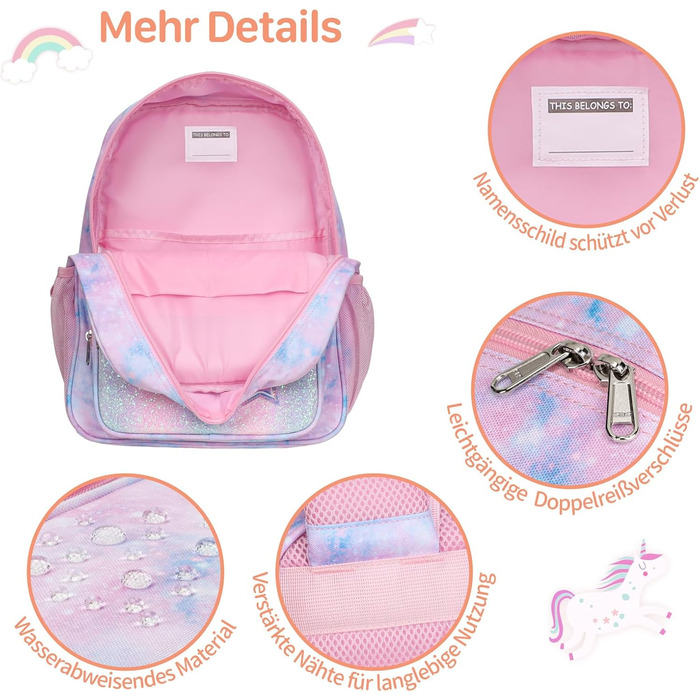 Рюкзак дитячий Bagseri для дівчинки 15л, рожевий Tie-dye: легкий шкільний рюкзак для дошкільнят та 1-2 класу з нагрудним ременем та ізотермічним відділенням, формат A4