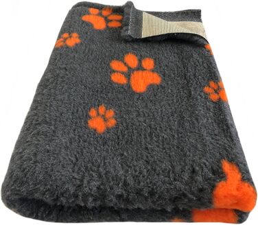 Килимок для собак Elropet Vetbed: преміум якість, 22 мм, для малих та великих собак. Товщина 22 мм. Розміри: S (80x50 см), колір: темно-сірий + помаранчева лапка