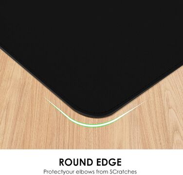 Килимок для миші та столу Vicwe з екошкіри PU, 90x43 см, чорний - захист для офісу та дому