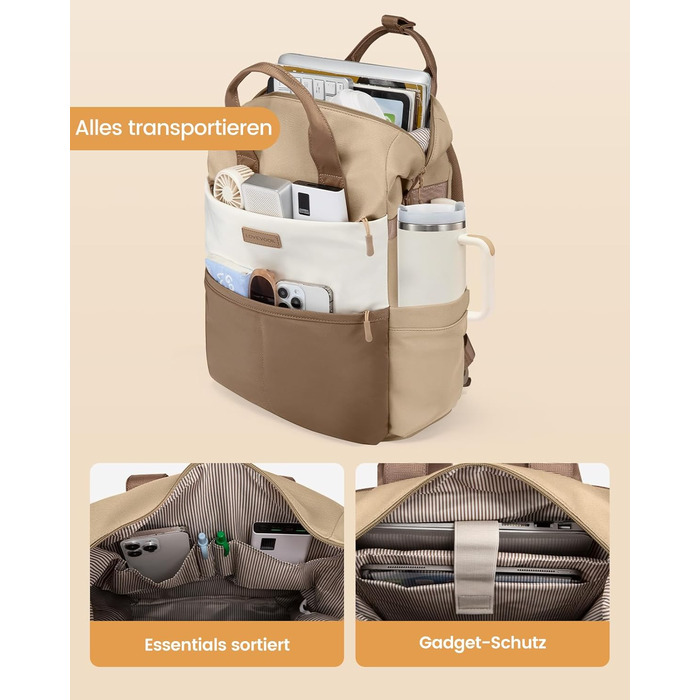 LOVEVOOK Рюкзак для жінок з відділенням для ноутбука 15.6 дюймів, шкільний, для подорожей, університету, бізнесу, водонепроникний, 15.6', хакі